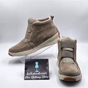Sorel Women's Beige Suede Leather Waterproof  Out N About Plus Mid Size 10 2868